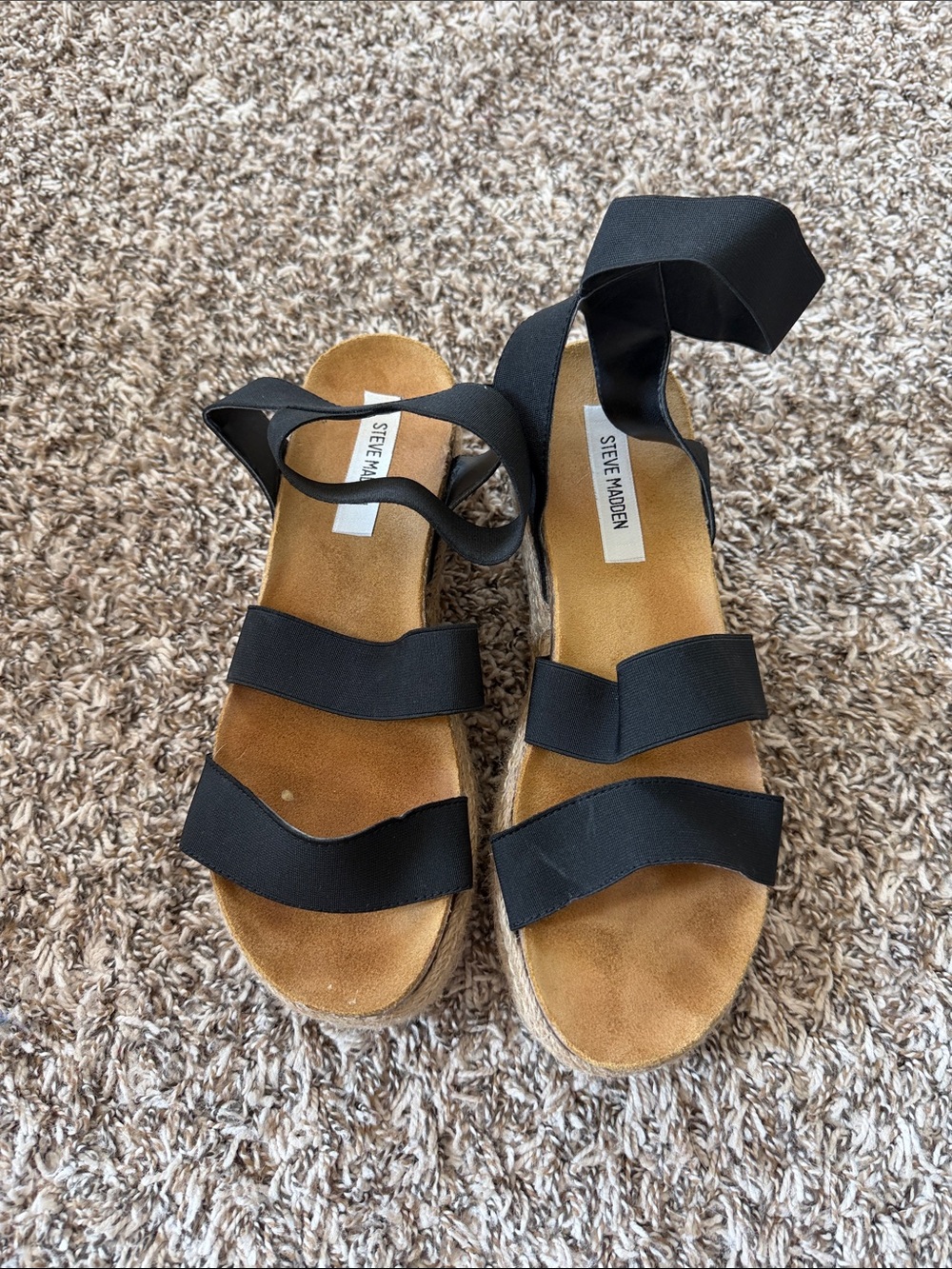 Steve Madden Black Espadrille Wrap Sandals